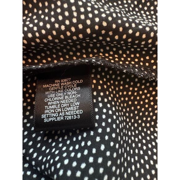 New LIZ CLAIBORNE Back White Polkadot Blouse‎ Ruffle Flutter Sleeve Plus Size 2X - Picture 10 of 10